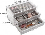 3-Drawer Acrylic Jewelry Organizer Box for Women