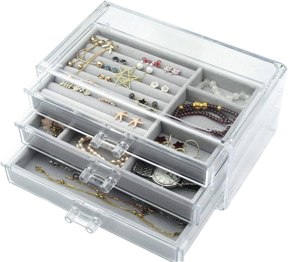 3-Drawer Acrylic Jewelry Organizer Box