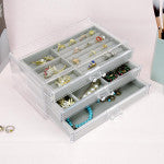 3-Drawer Acrylic Jewelry Organizer Box for Women