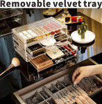 3-Drawer Acrylic Jewelry Organizer Box for Women