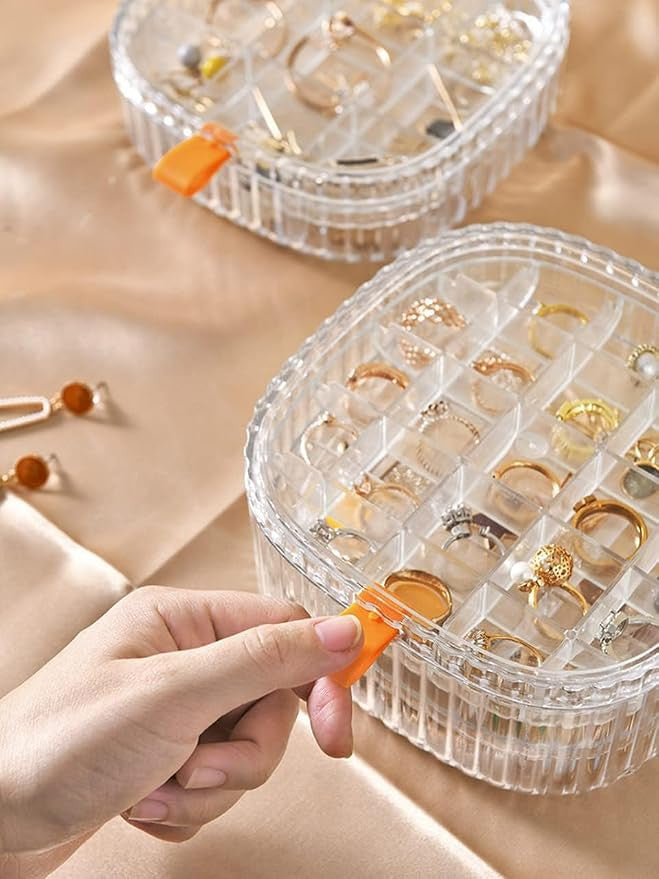Stackable 3-Layer Acrylic Jewelry Organizer with 36 Compartments