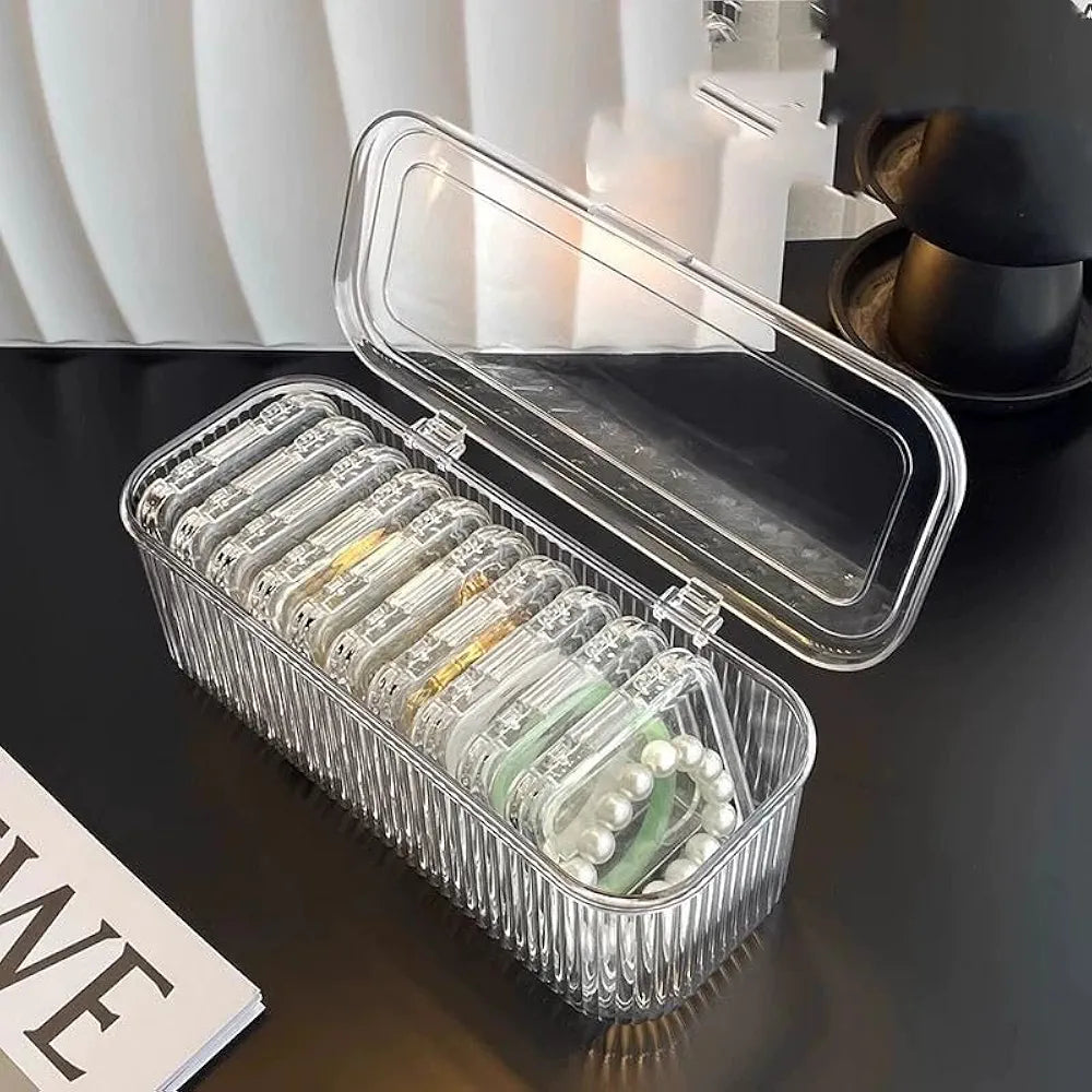 SR Multicolorpurpose Acrylic Jewelry Organizer Box Set, Portable Storage Boxes For Earrings, Bracelete, Rings, Necklace, Watch, Transparent storage box and organiser for Jewelry Women & Girls