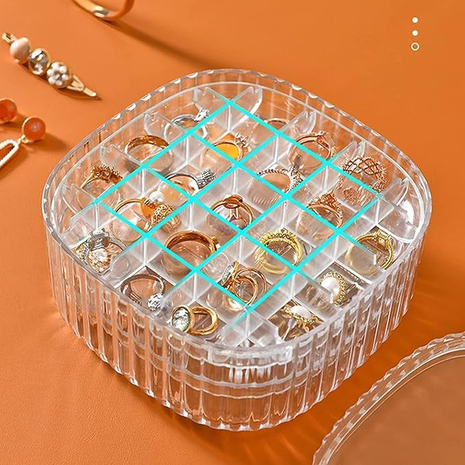 Stackable 3-Layer Acrylic Jewelry Organizer with 36 Compartments