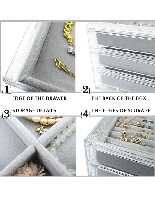 3-Drawer Acrylic Jewelry Organizer Box