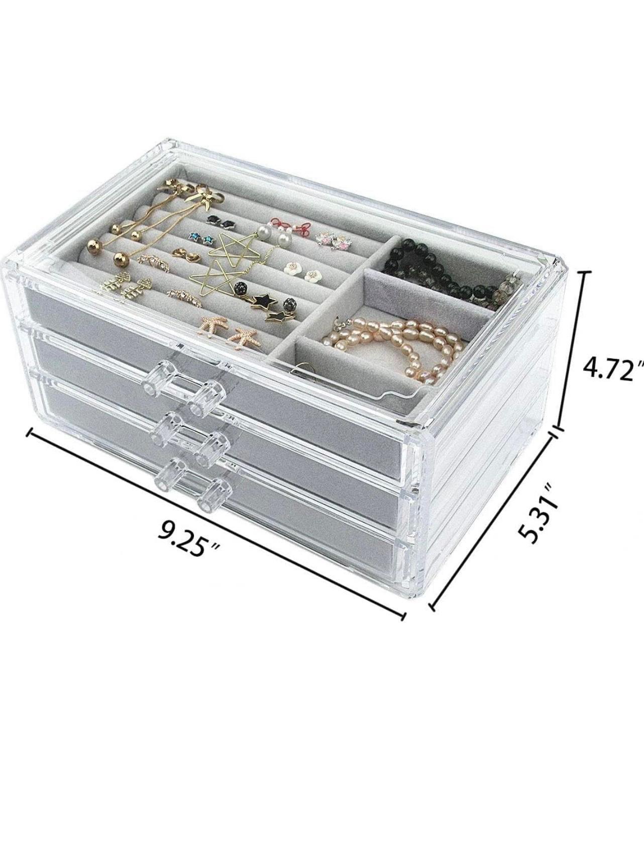 3-Drawer Acrylic Jewelry Organizer Box