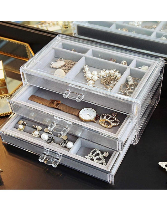 3-Drawer Acrylic Jewelry Organizer Box